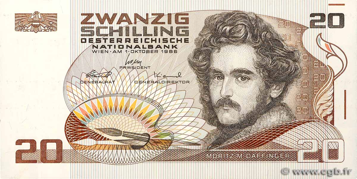 20 Schilling AUSTRIA  1986 P.148 UNC