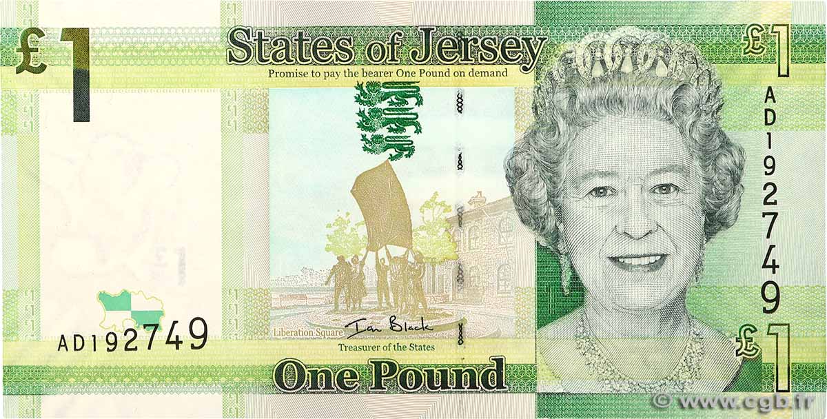 1 Pound ISLA DE JERSEY  2010 P.32a SC+