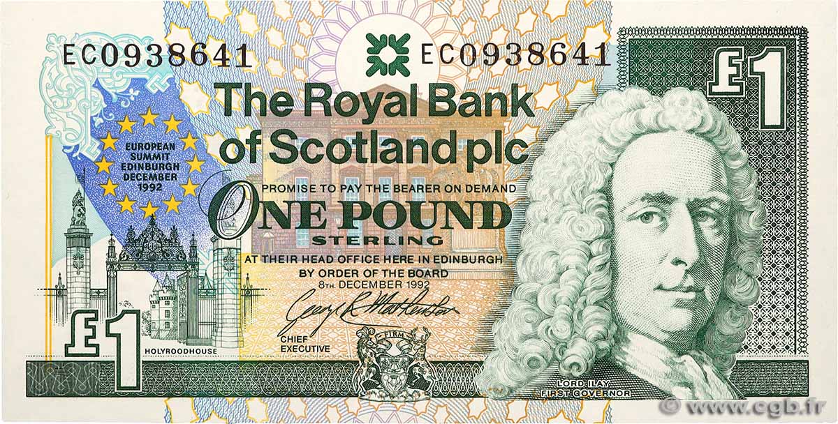 1 Pound Commémoratif SCOTLAND  1992 P.356a UNC