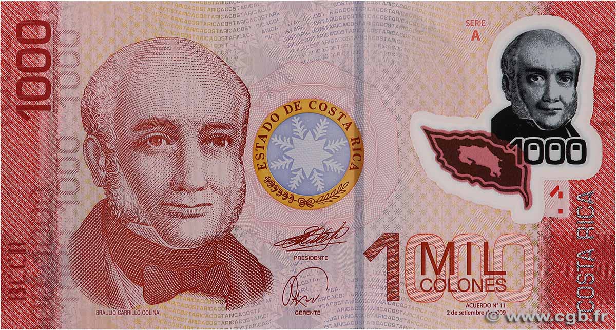 1000 Colones COSTA RICA  2009 P.274a ST