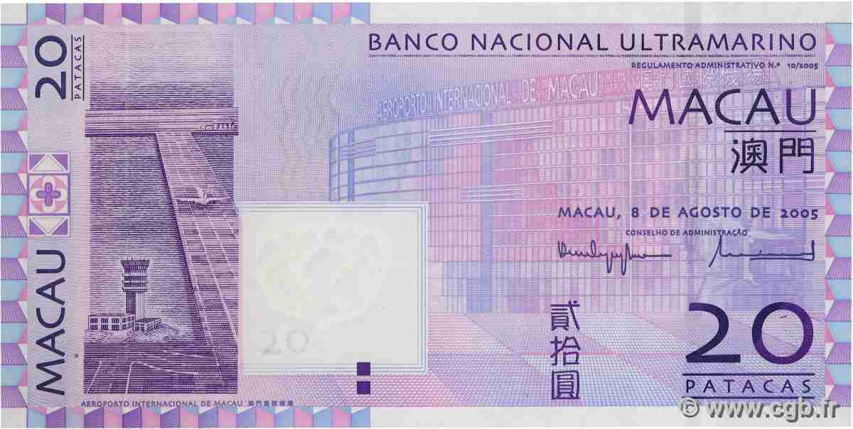 20 Patacas MACAO  2005 P.081a ST