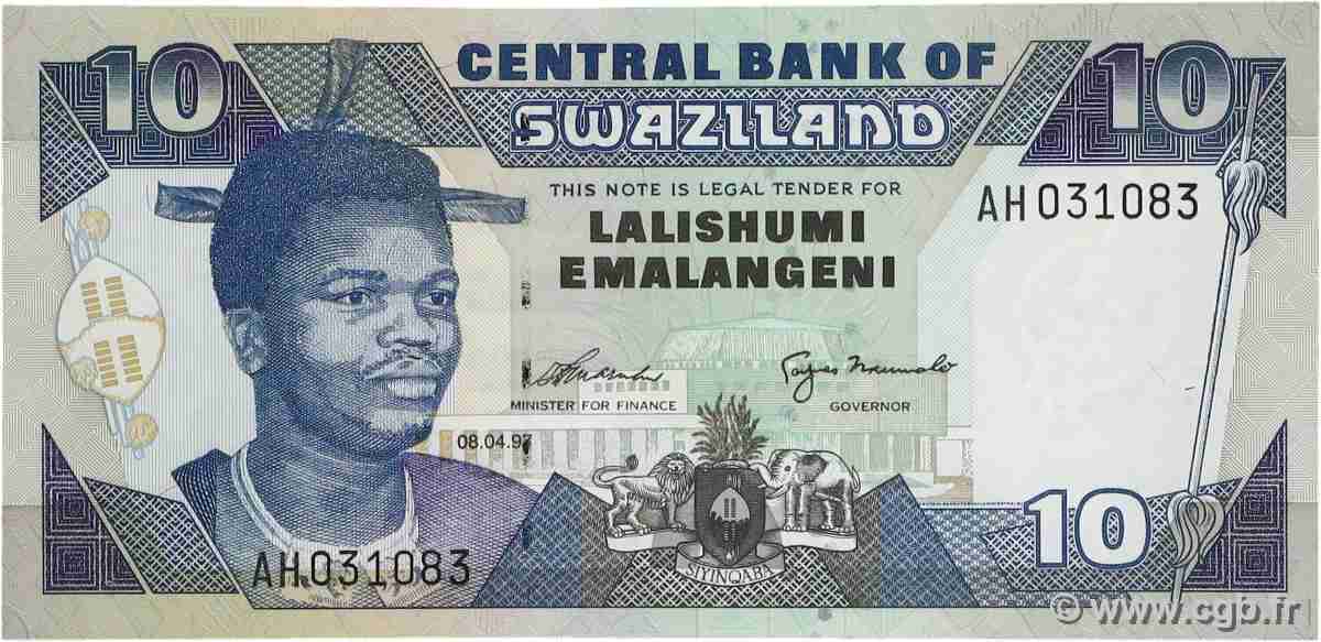 10 Emelangeni SWAZILAND  1997 P.24b NEUF