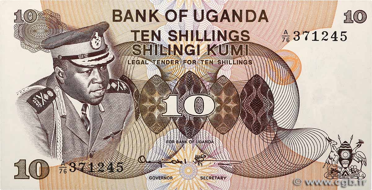 10 Shillings OUGANDA  1973 P.06c pr.NEUF