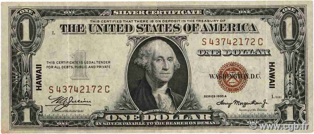 1 Dollar HAWAII  1935 P.36a SS