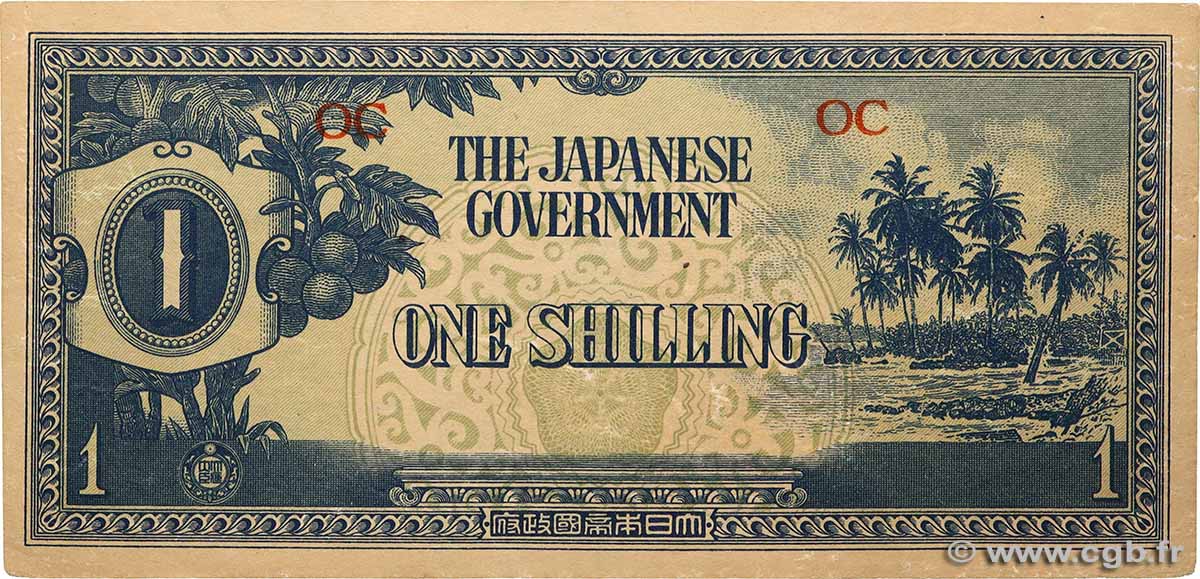 1 Shilling OCEANIA  1942 P.02a VF