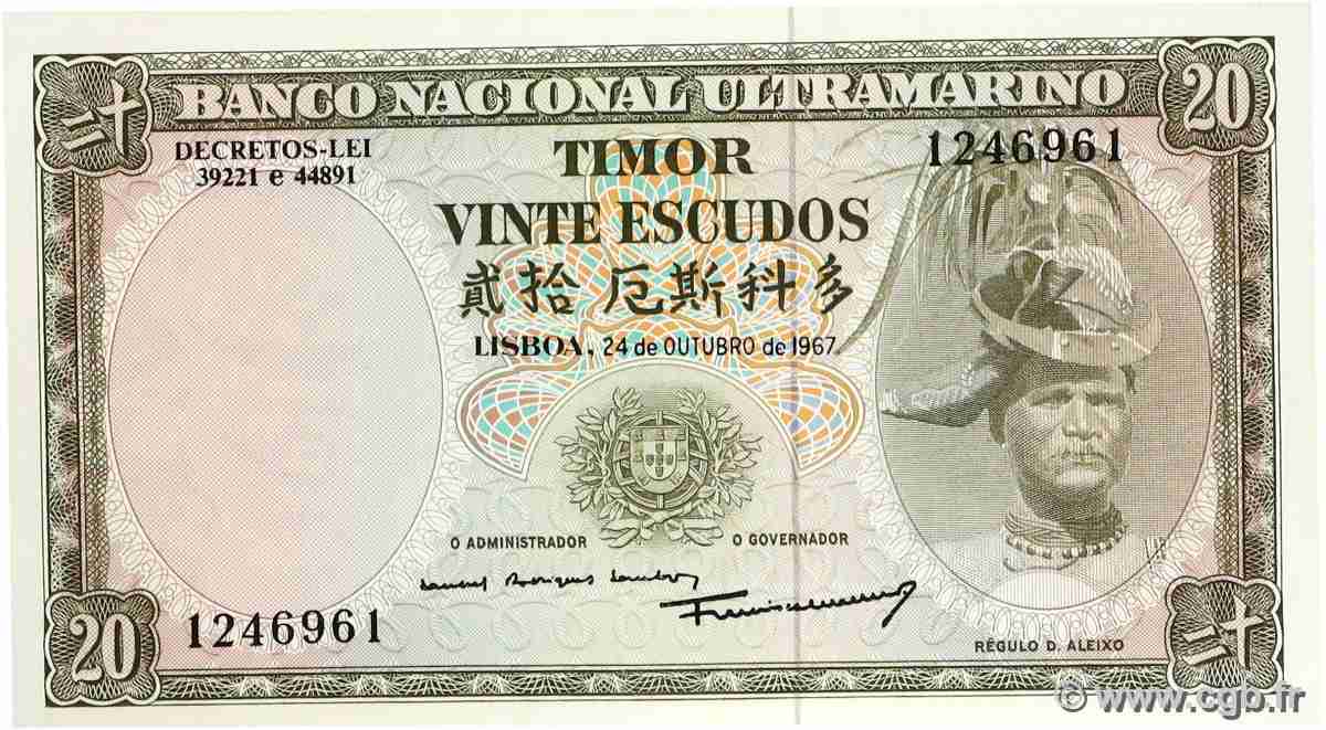 20 Escudos TIMOR  1967 P.26a pr.NEUF