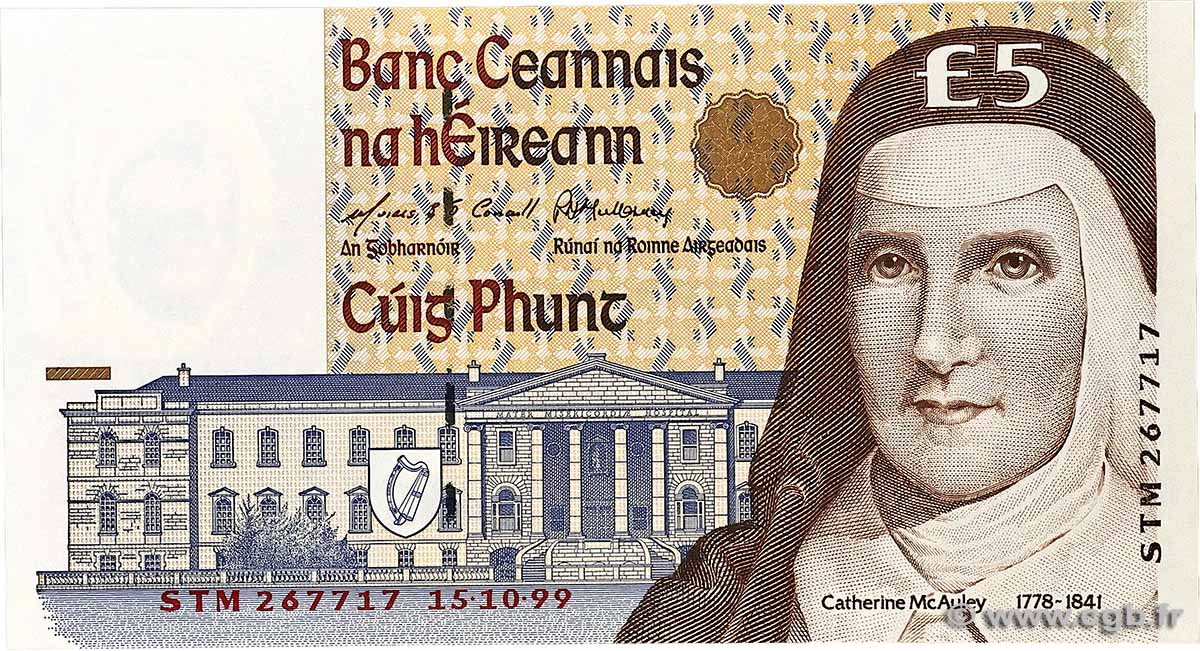 5 Pounds IRLAND  1999 P.075b ST