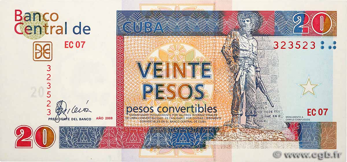 20 Pesos CUBA  2008 P.FX50 pr.NEUF