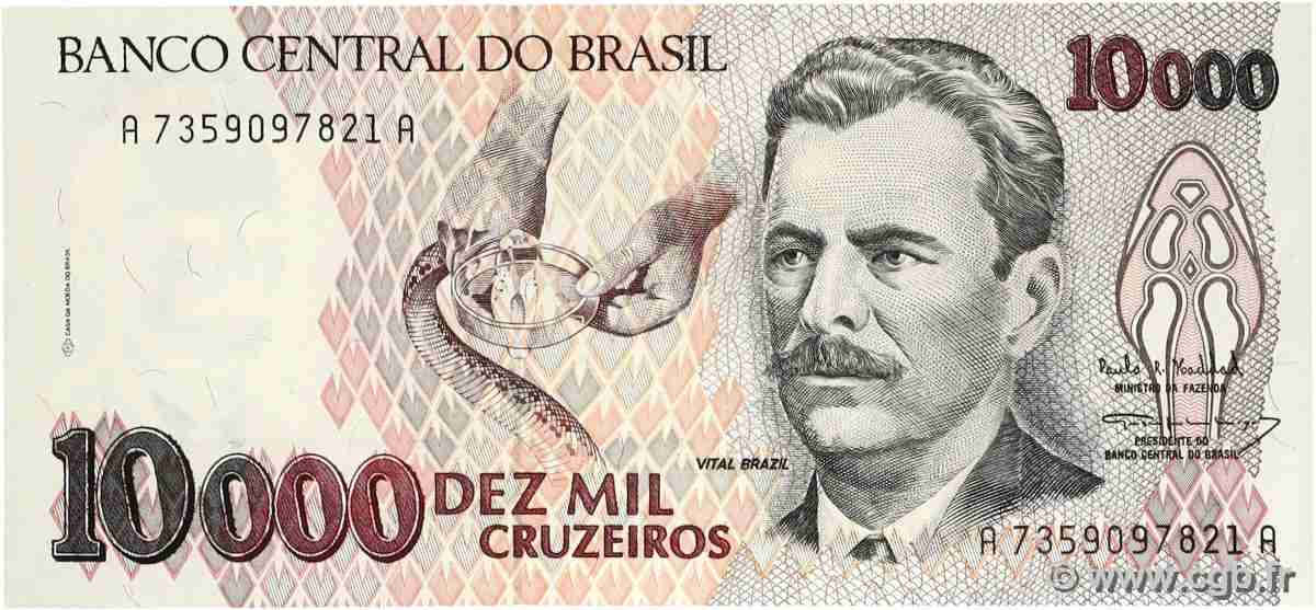 10000 Cruzeiros BRASILIEN  1993 P.233c ST