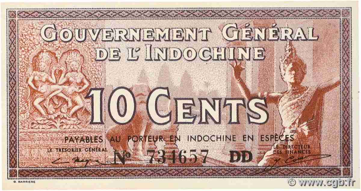 10 Cents INDOCHINE FRANÇAISE  1939 P.085d NEUF