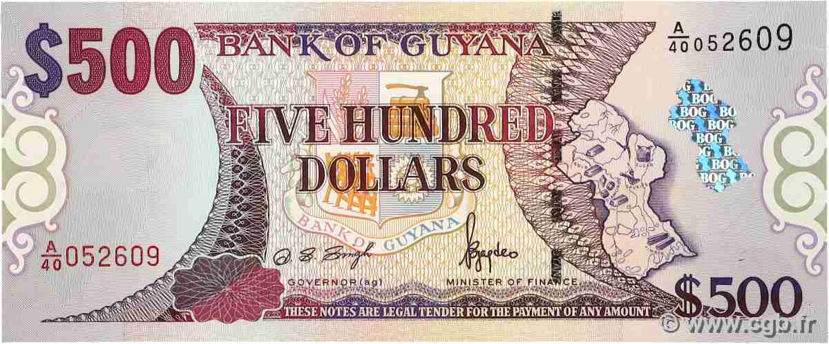 500 Dollars GUYANA  2002 P.34a ST