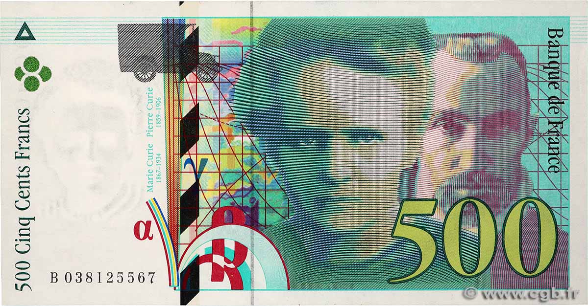 500 Francs PIERRE ET MARIE CURIE FRANKREICH  1998 F.76.04 fST+