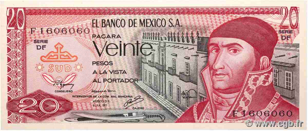20 Pesos MEXICO  1977 P.064d UNC
