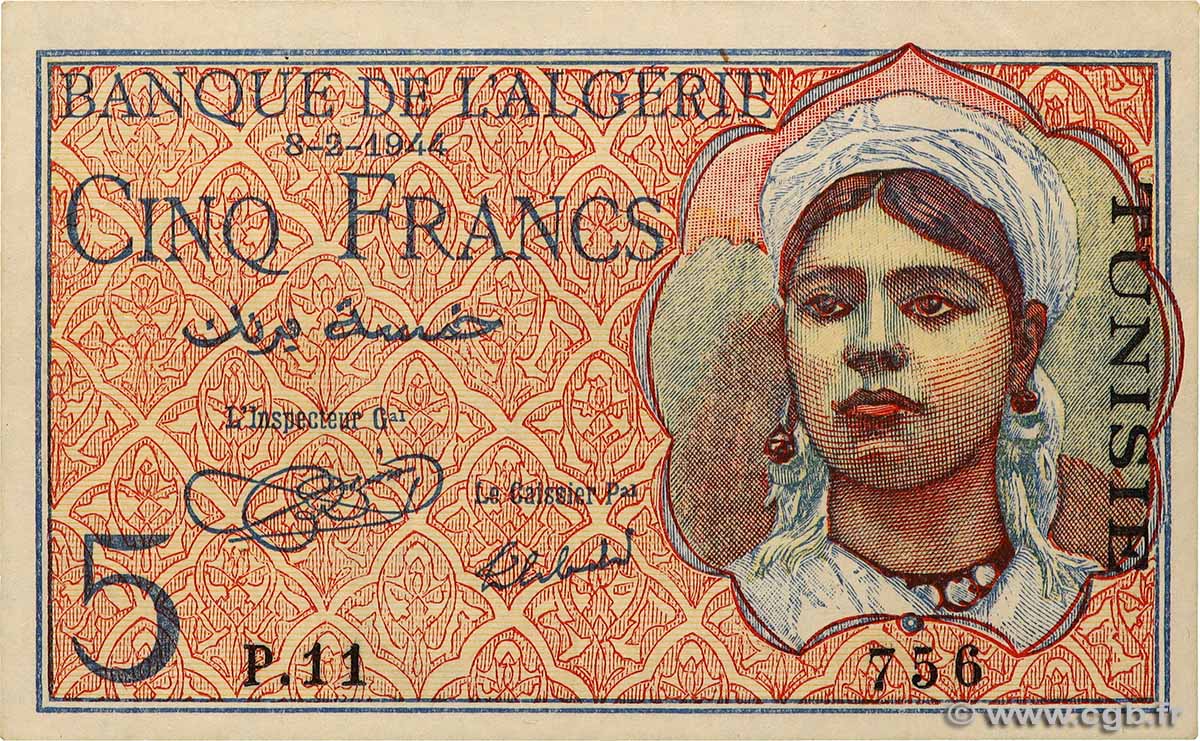 5 Francs TUNESIEN  1944 P.16 fST+