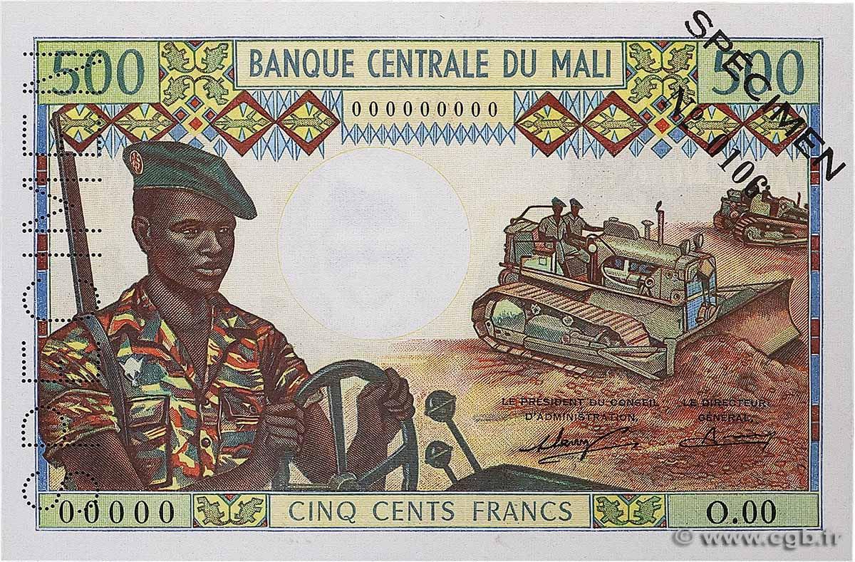 500 Francs Spécimen MALI  1972 P.12s SPL