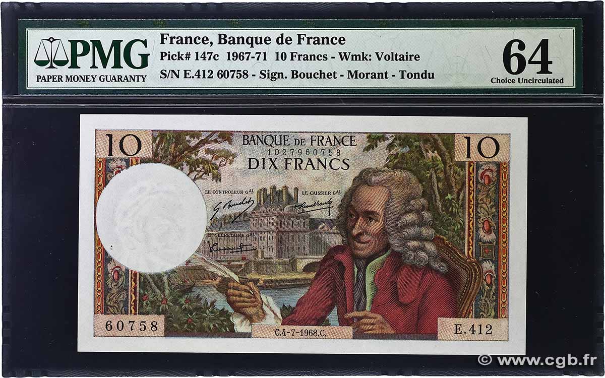 10 Francs VOLTAIRE FRANCE  1968 F.62.33 pr.NEUF