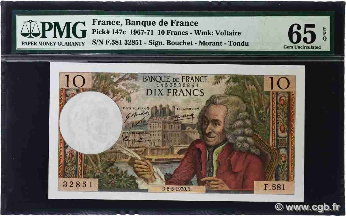 10 Francs VOLTAIRE FRANCE  1970 F.62.44 NEUF