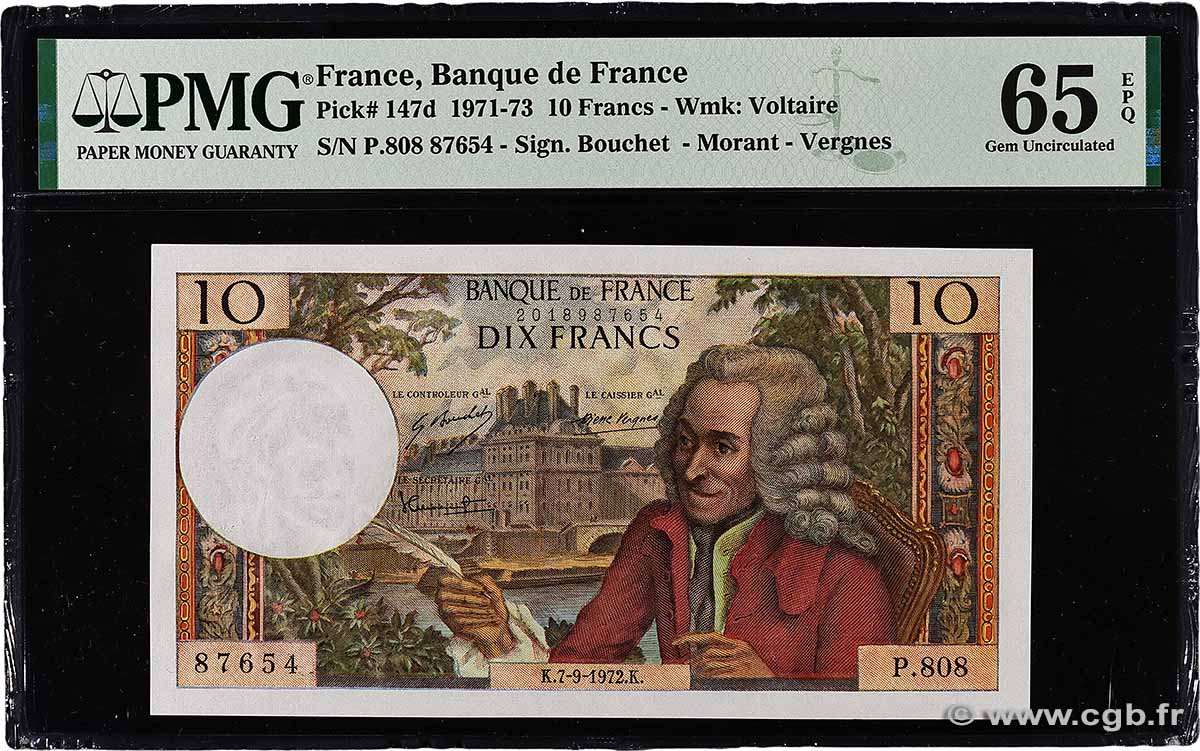 10 Francs VOLTAIRE FRANCE  1972 F.62.58 UNC
