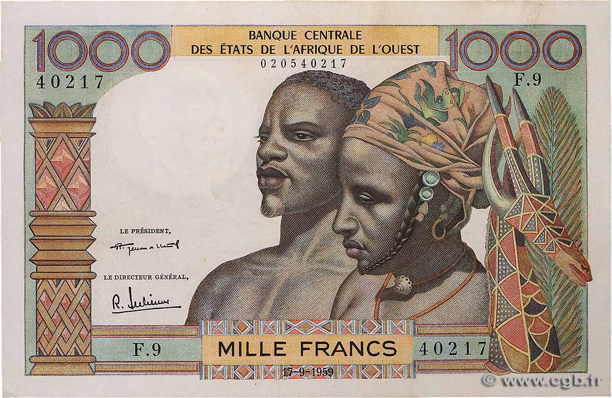 1000 Francs STATI AMERICANI AFRICANI  1959 P.004 q.FDC