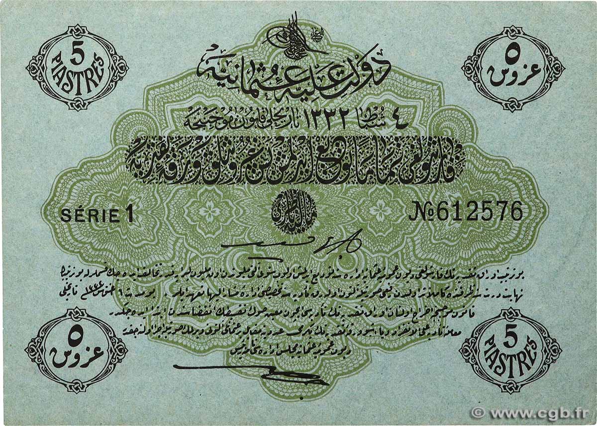 5 Piastres TURQUíA  1913 P.096 SC+