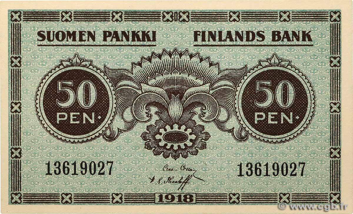 50 Pennia FINNLAND  1918 P.034 ST