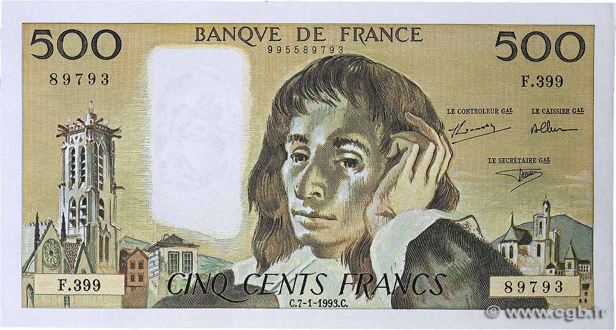 500 Francs PASCAL FRANKREICH  1993 F.71.51 fST+