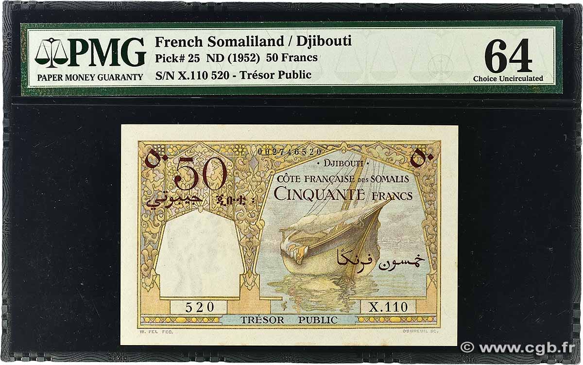 50 Francs DJIBOUTI  1952 P.25 UNC-
