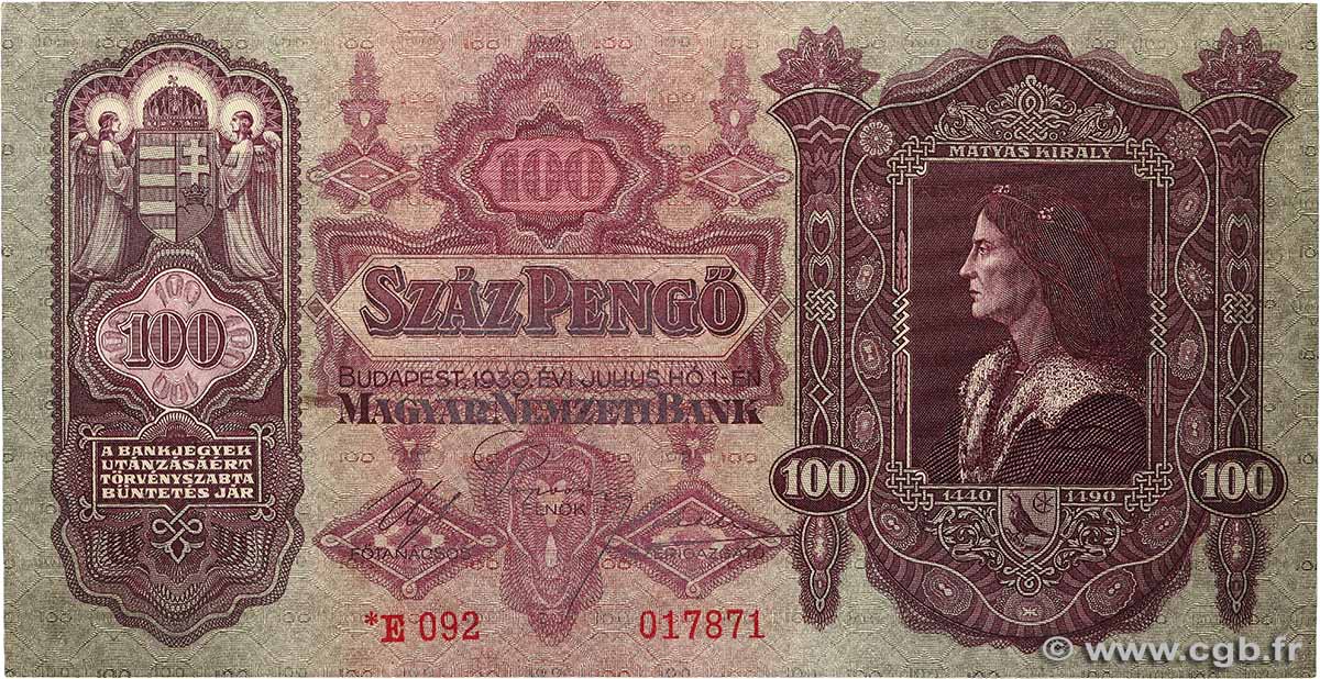 100 Pengö HUNGRíA  1930 P.098 SC