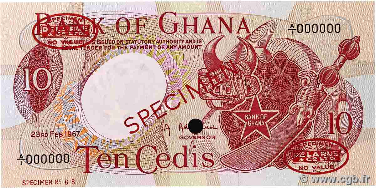 10 Cedis Spécimen GHANA  1967 P.12as NEUF