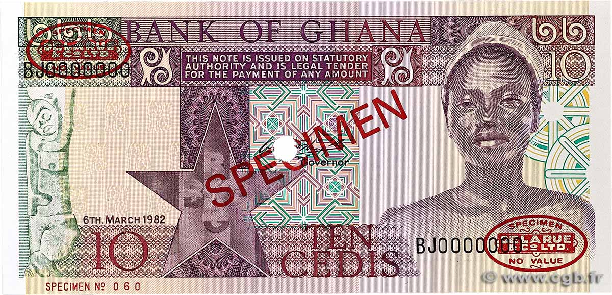 10 Cedis Spécimen GHANA  1982 P.20ds ST