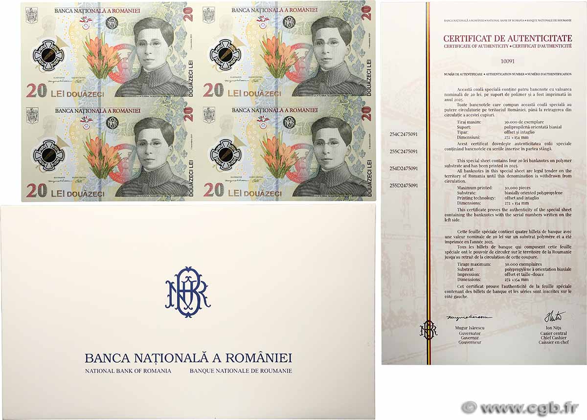 20 Lei Planche ROMANIA  2021 P.119A UNC