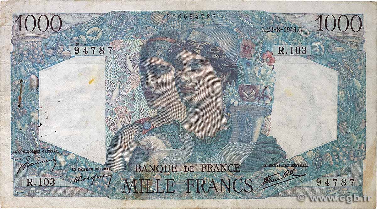 1000 Francs MINERVE ET HERCULE FRANKREICH  1945 F.41.07 S