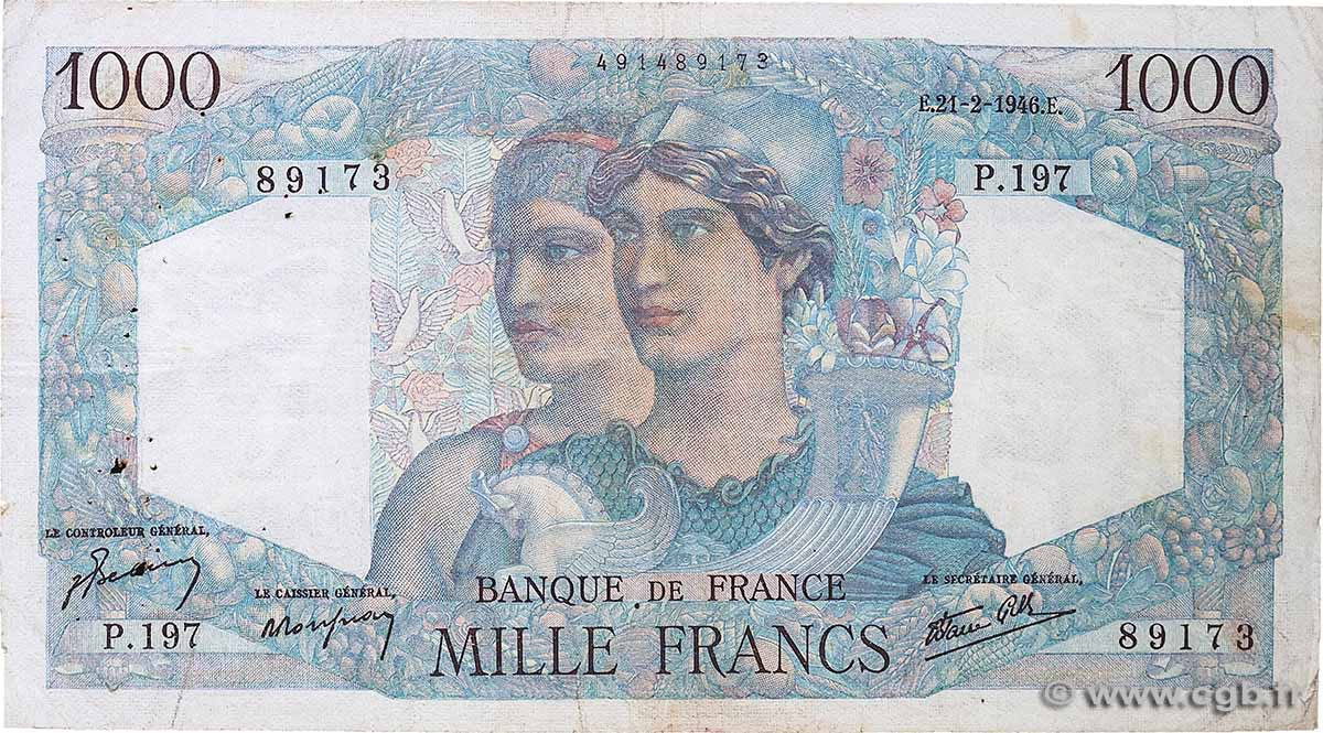 1000 Francs MINERVE ET HERCULE FRANKREICH  1945 F.41.07 S