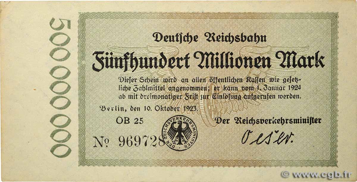 500 Millions Mark GERMANY  1923 PS.1019 AU