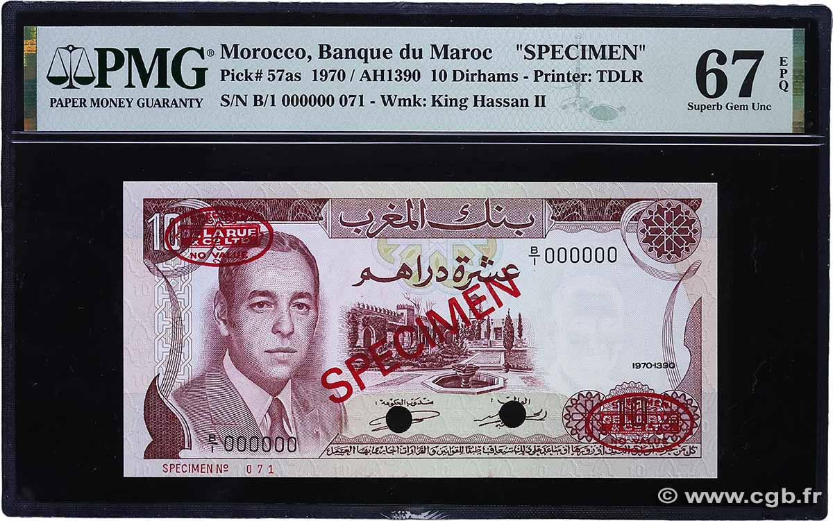 10 Dirhams Spécimen MOROCCO  1970 P.57as UNC