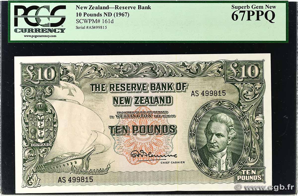10 Pounds NOUVELLE-ZÉLANDE  1967 P.161d NEUF