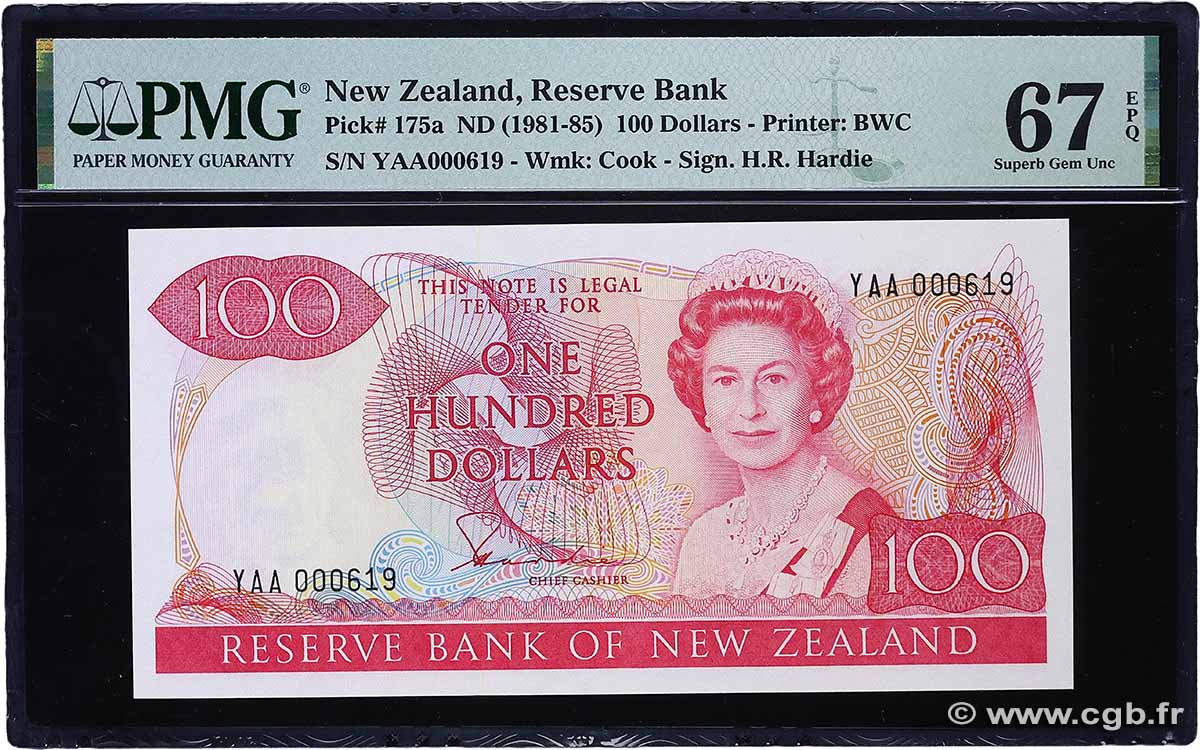 100 Dollars Petit numéro NOUVELLE-ZÉLANDE  1981 P.175a NEUF
