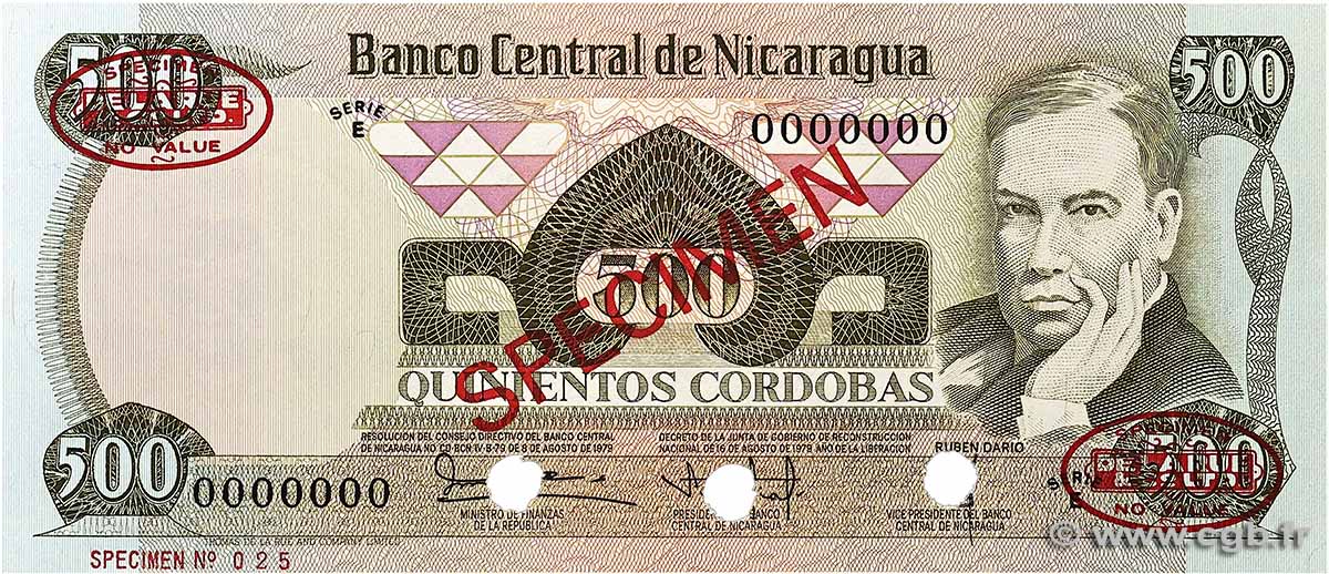 500 Cordobas Spécimen NIKARAGUA  1979 P.138s ST