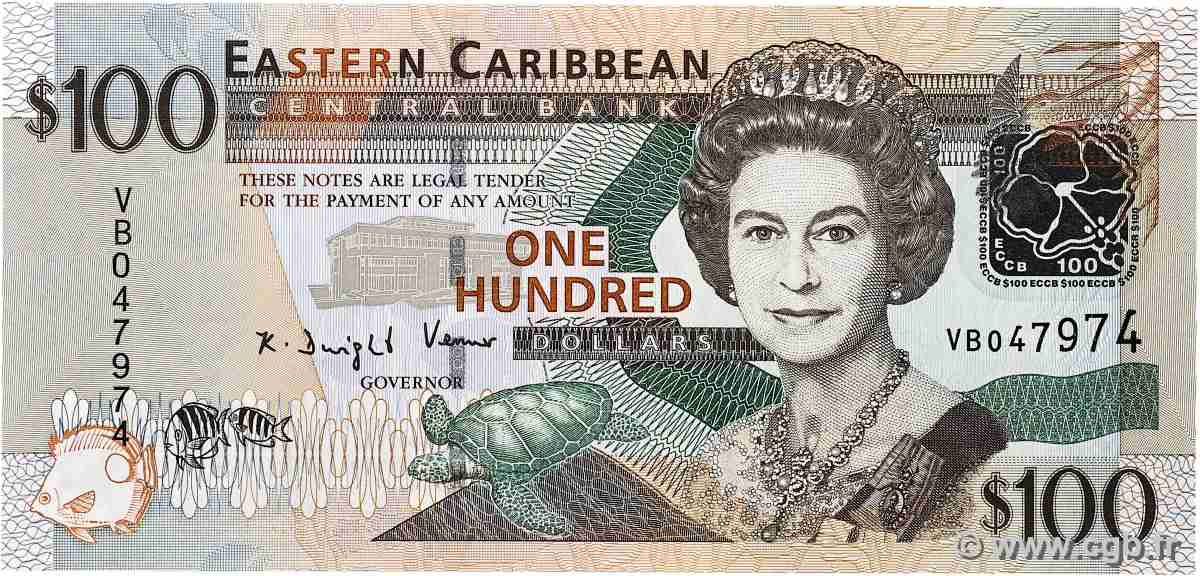 100 Dollars EAST CARIBBEAN STATES  2012 P.55b UNC-