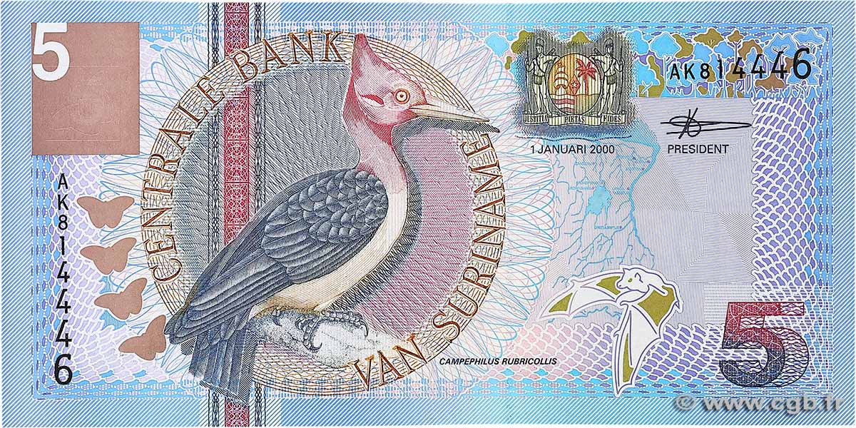 5 Gulden SURINAM  2000 P.146 NEUF