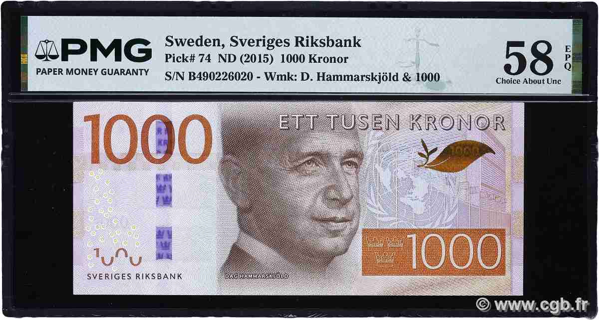 1000 Kronor SUÈDE  2015 P.74 SPL