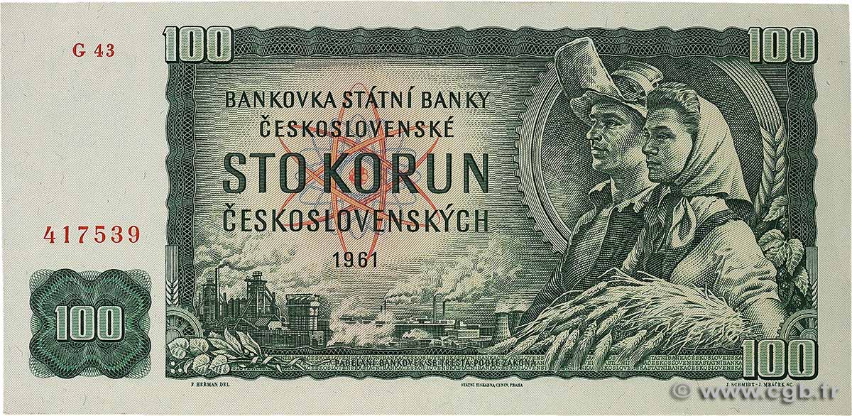 100 Korun TCHÉCOSLOVAQUIE  1961 P.091k TTB+