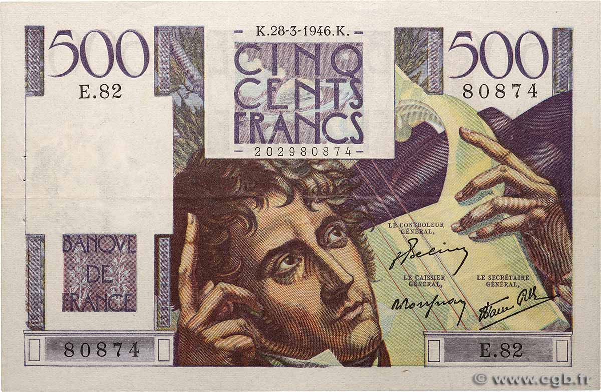 500 Francs CHATEAUBRIAND FRANKREICH  1946 F.34.05 VZ