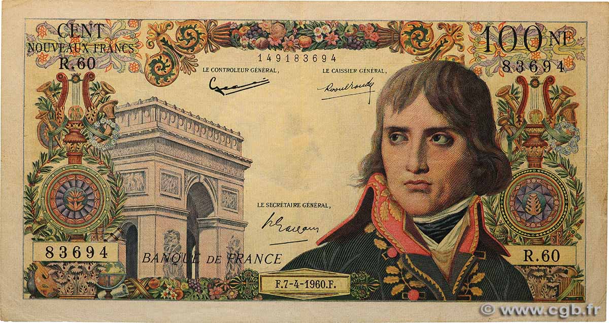100 Nouveaux Francs BONAPARTE FRANCE  1960 F.59.06 TTB