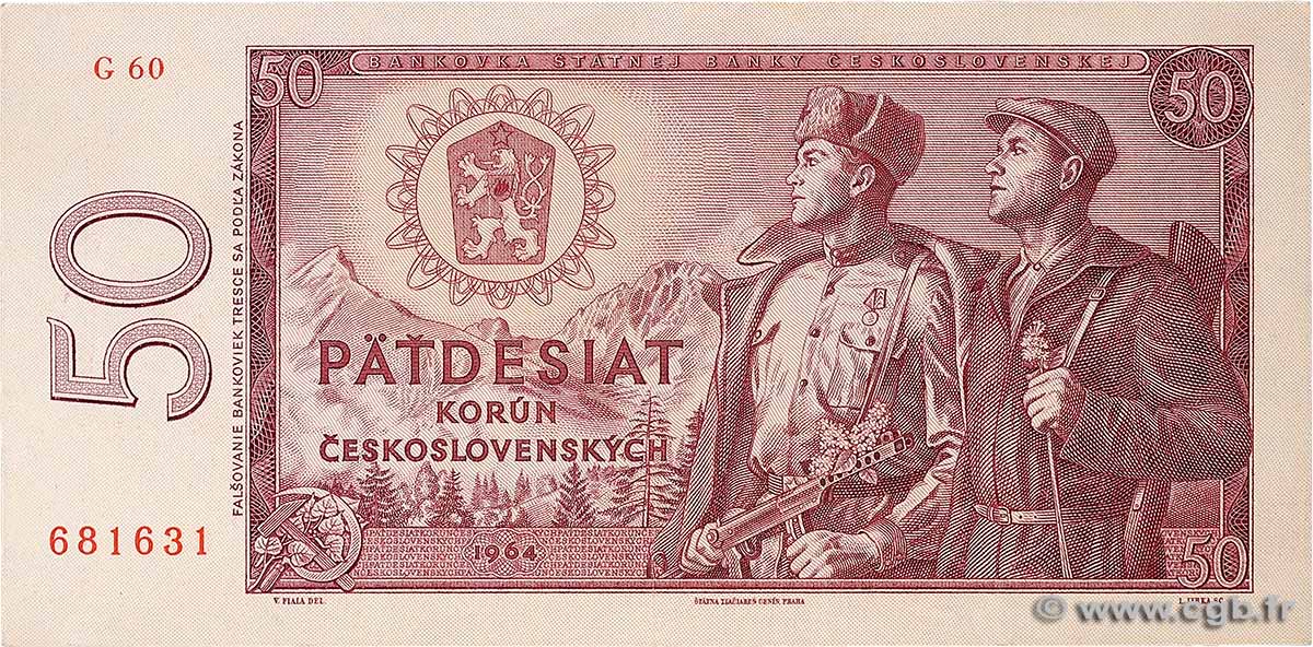 50 Korun CZECHOSLOVAKIA  1964 P.090b VF+