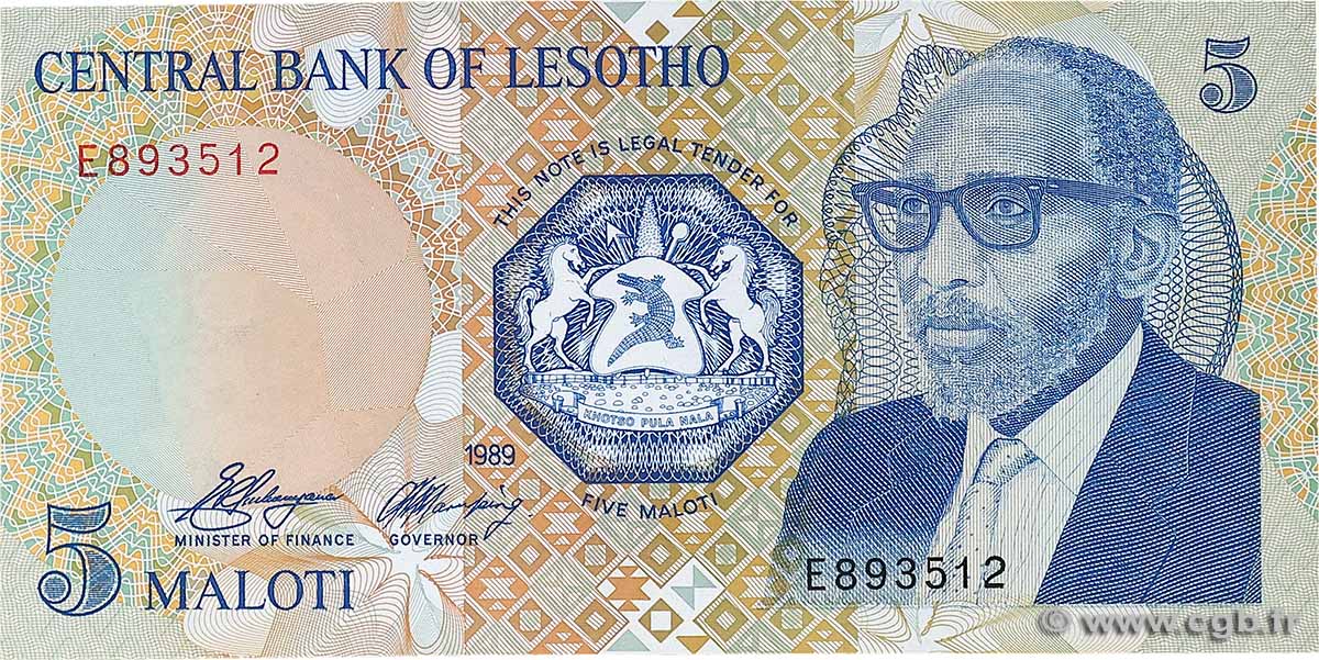 5 Maloti LESOTHO  1989 P.10a NEUF