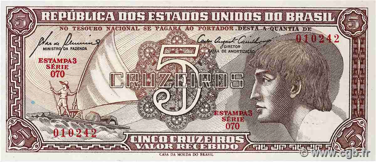 5 Cruzeiros BRAZIL  1961 P.166a UNC-