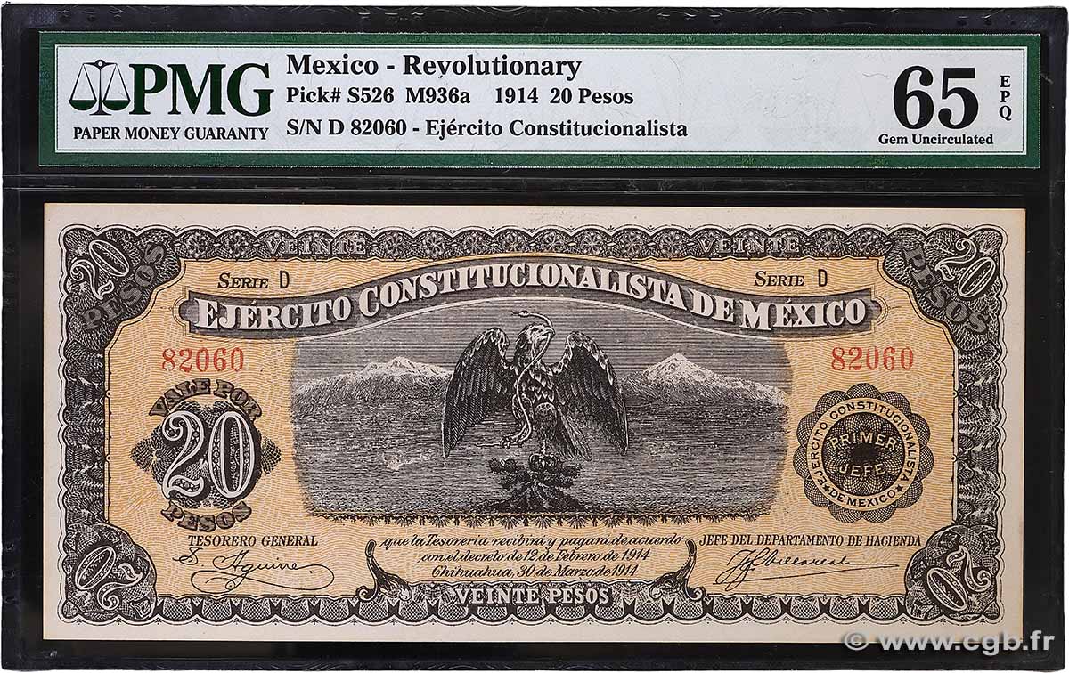 20 Pesos MEXICO  1914 PS.0526 UNC