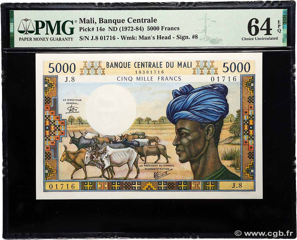 5000 Francs MALI  1973 P.14e pr.NEUF