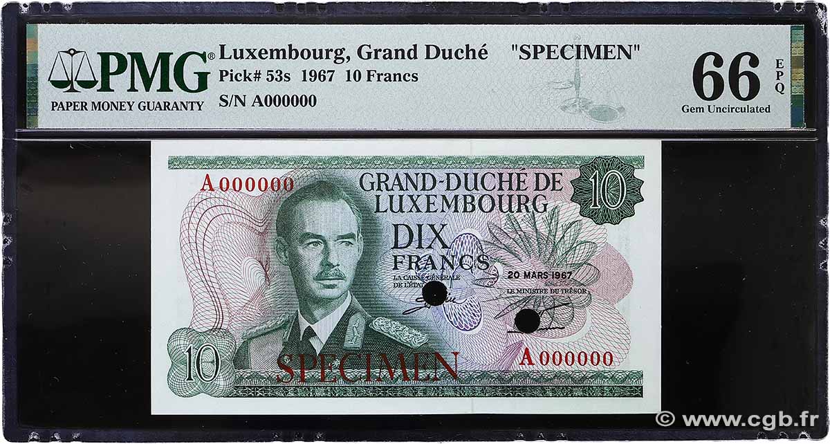 10 Francs Spécimen LUXEMBOURG  1967 P.53s UNC